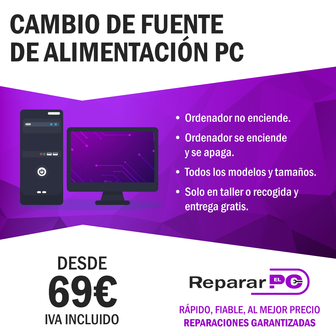 Cambio de fuente de alimentación