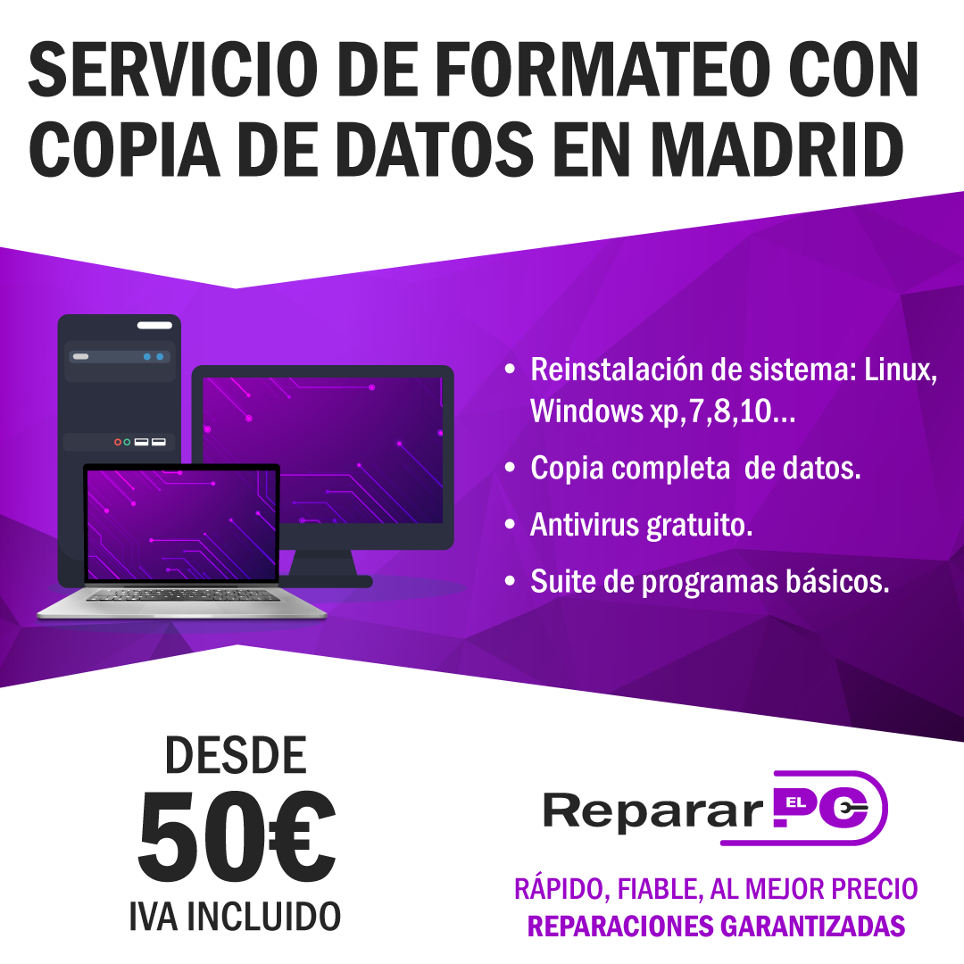 Formateo de ordenador con copia de seguridad
