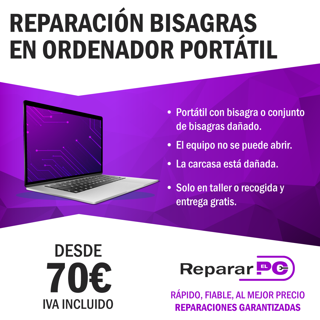 Reparación de bisagra en portátiles