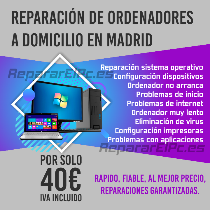 Reparación de ordenadores a domicilio en Benidorm