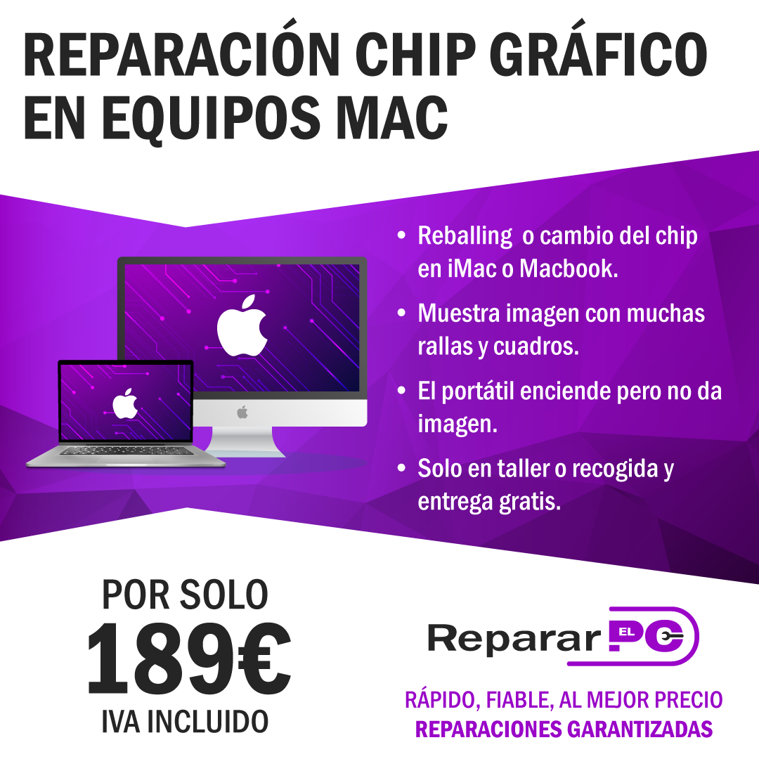 Reparación gráfica en equipos Mac