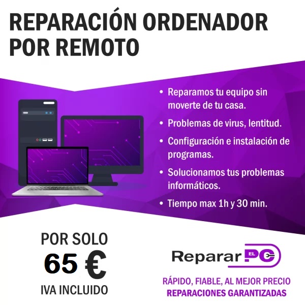 Reparación remota + limpieza de virus + optimización